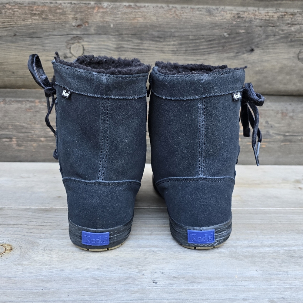 Keds NEW Sunny Side Cozy Suede Shearling-Lined Cabincore Ankle Boots 9M - Picture 9 of 16
